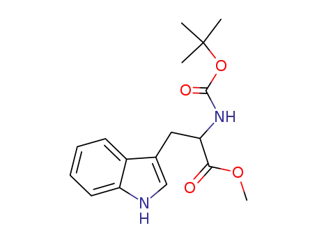 Molecular Structure of 141215-69-2 (DL-Tryptophan, N-[(1,1-dimethylethoxy)carbonyl]-, methyl ester)