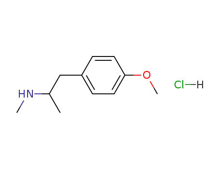Molecular Structure of 3398-68-3 (p-methoxy-N,alpha-dimethylphenethylamine hydrochloride)