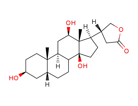Molecular Structure of 4442-12-0 ((5beta)-3beta,12beta,14-trihydroxycardanolide)