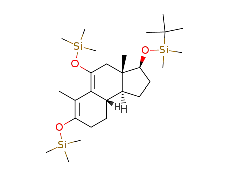 (+/-)-(2,3β,3aβ,4,8,9,9aβ,9bα)-octahydro-3-tert-butyldimethylsilyloxy-3a,6-dimethyl-5,7-ditrimethylsilyloxy-1H-benz<e>indene