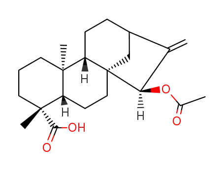 Molecular Structure of 6619-97-2 ((5beta,9beta,10xi,15beta)-15-(acetyloxy)kaur-16-en-18-oic acid)