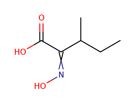Molecular Structure of 69946-40-3 (Pentanoic acid, 2-(hydroxyimino)-3-methyl-)