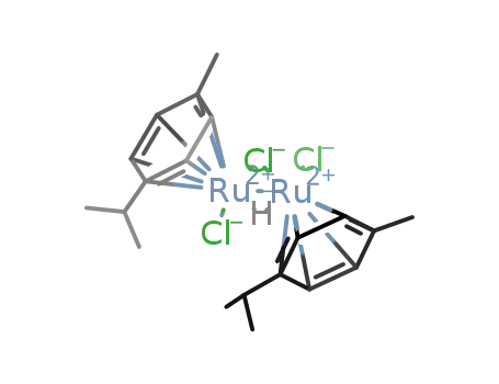 Molecular Structure of 281676-60-6 ([(p-Me-C6H4-CH(CH3)2)2Ru2Cl2(μ-Cl)(μ-H)])