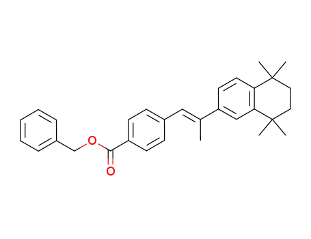 Molecular Structure of 71441-51-5 (4-[(E)-2-(5,6,7,8-tetrahydro-5,5,8,8-tetramethyl-2-naphthyl)propenyl]benzoic acid benzyl ester)