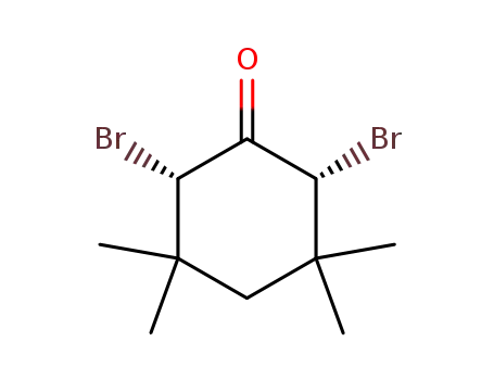 Molecular Structure of 28044-68-0 (Cyclohexanone, 2,6-dibromo-3,3,5,5-tetramethyl-, cis-)