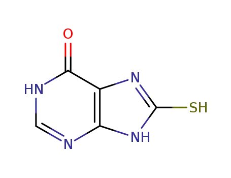 Molecular Structure of 6305-94-8 (1,7,8,9-tetrahydro-8-thioxo-6H-purin-6-one)