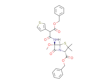 <i>rac</i>-6β-((Ξ)-2-benzyloxycarbonyl-2-thiophen-3-yl-acetylamino)-6α-methoxy-penicillanic acid benzyl ester
