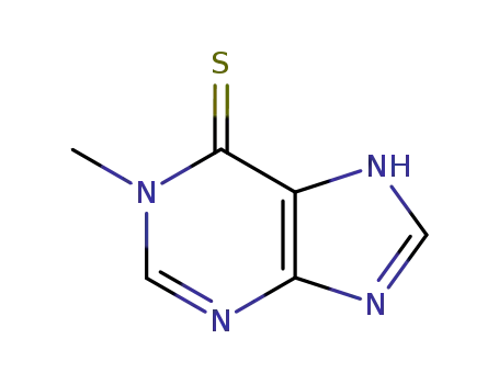 Molecular Structure of 1006-22-0 (1,7-Dihydro-1-methyl-6H-purine-6-thione)