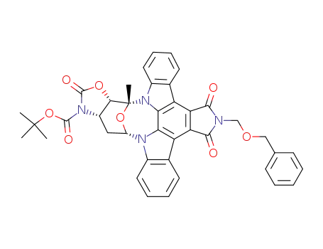 6-N-<(benzyloxy)methyl>-3'-O,4'-N-carbonyl-3'-O-desmethyl-4'-N-desmethyl-ent-7-oxo-4'-N-(tert-butyloxycarbonyl)staurosporine