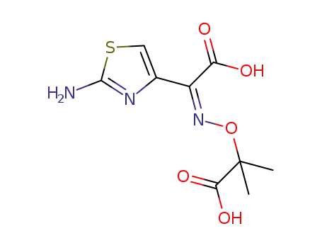 Molecular Structure of 102507-85-7 ((Z)-2-(2-Aminothiazol-4-yl)-2-(1-carboxy-1-methyl)ethoxyiminoacetic acid)