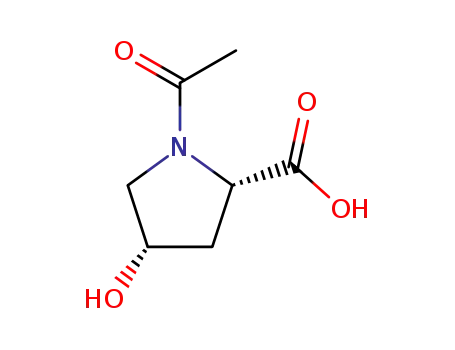 Molecular Structure of 106564-72-1 (D-Proline, 1-acetyl-4-hydroxy-, (4S)-rel- (9CI))