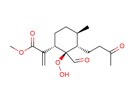 methyl <1'R,2'S,5'R,6'S>-2-<1'-formyl-1'-hydroperoxy-5'-methyl-6'-(3''-oxobutyl)cyclohex-2'-yl>propenoate