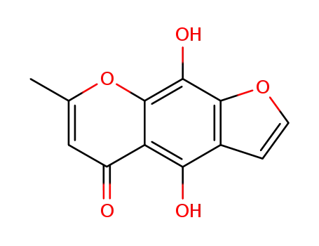 Molecular Structure of 2159-83-3 (5H-Furo[3,2-g][1]benzopyran-5-one,4,9- dihydroxy-7-methyl- )