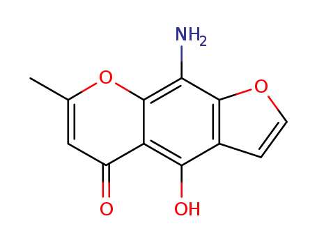 Molecular Structure of 16639-42-2 (5H-Furo[3,2-g][1]benzopyran-5-one, 9-amino-4-hydroxy-7-methyl-)