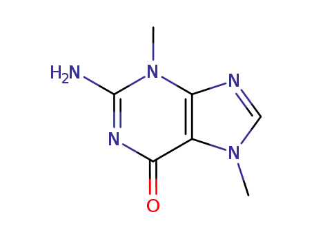 Molecular Structure of 19143-67-0 (6H-Purin-6-one, 2-amino-3,7-dihydro-3,7-dimethyl-)