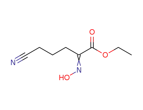 Molecular Structure of 6976-79-0 (ethyl (2E)-5-cyano-2-(hydroxyimino)pentanoate)