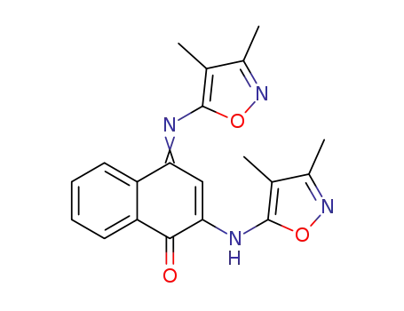 Molecular Structure of 81620-99-7 (2-(3,4-dimethyl-5-isoxazolylamine)-N-(3,4-dimethyl-5-isoxazolyl)-1,4-naphthoquinone-4-imine)