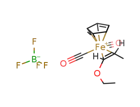 C<sub>5</sub>H<sub>5</sub>Fe(CO)2(CHCH<sub>3</sub>CHOC<sub>2</sub>H<sub>5</sub>)<sup>(1+)</sup>*BF<sub>4</sub><sup>(1-)</sup>