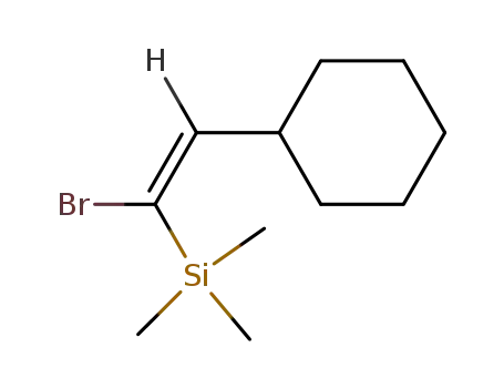 Molecular Structure of 66270-65-3 (Silane, (1-bromo-2-cyclohexylethenyl)trimethyl-, (E)-)