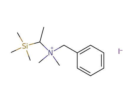 Molecular Structure of 123701-34-8 (Benzenemethanaminium, N,N-dimethyl-N-[1-(trimethylsilyl)ethyl]-,
iodide)