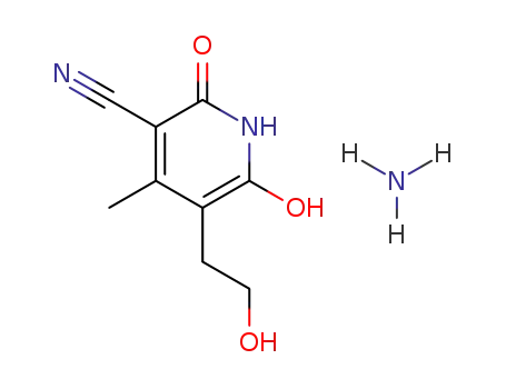 Molecular Structure of 94145-20-7 (3-Pyridinecarbonitrile,
1,2-dihydro-6-hydroxy-5-(2-hydroxyethyl)-4-methyl-2-oxo-,
monoammonium salt)
