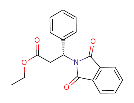 Molecular Structure of 1204518-31-9 (2H-Isoindole-2-propanoic acid, 1,3-dihydro-1,3-dioxo-β-phenyl-, ethyl ester, (βR)-)
