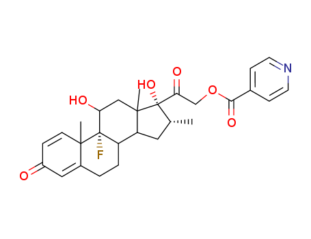 Pregna-1,4-diene-3,20-dione,9-fluoro-11,17-dihydroxy-16-methyl-21-[(4-pyridinylcarbonyl)oxy]-, (11b,16a)-