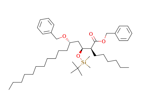 Molecular Structure of 134360-68-2 ((2S,3S,5S)-benzyl 2-hexyl-3-<(tert-butyldimethylsilyl)oxy>-5-(benzyloxy)hexadecanoate)