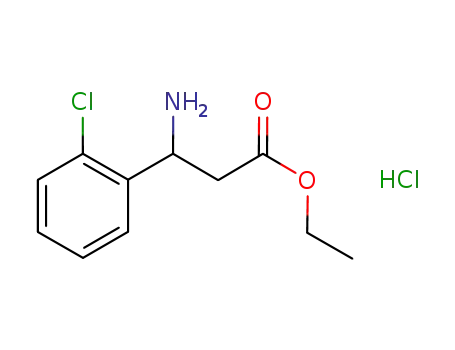 Molecular Structure of 945419-77-2 (ethyl 3-amino-3-(2-chlorophenyl)propanoate hydrochloride)