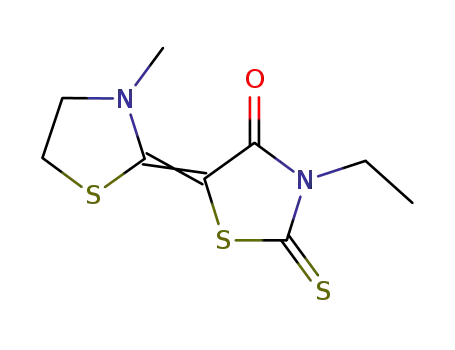 Molecular Structure of 10505-45-0 (3-ethyl-5-(3-methylthiazolidin-2-ylidene)rhodanine)