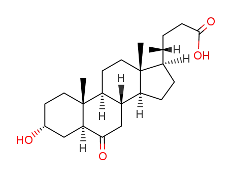 Molecular Structure of 10573-17-8 (3-ALPHA-HYDROXY-6-OXO-5-ALPHA-CHOLAN-24-OIC ACID)