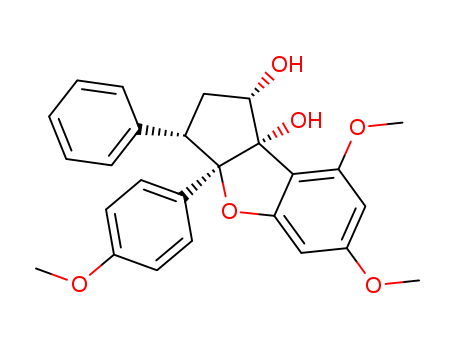 8bH-Cyclopenta[b]benzofuran-1,8b-diol,1,2,3,3a-tetrahydro-6,8-dimethoxy-3a-(4-methoxyphenyl)-3-phenyl-,(1R,3S,3aR,8bS)-