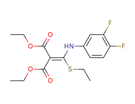 Propanedioic acid, [[(3,4-difluorophenyl)amino](ethylthio)methylene]-,
diethyl ester