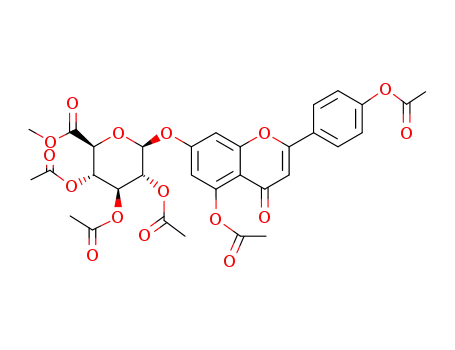 Molecular Structure of 34340-20-0 (5,4'-diacetoxyflavone-7-O-D-triacetoxyglucuronic acid methyl ester)
