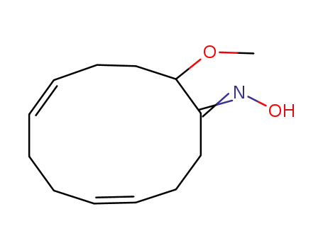 Molecular Structure of 10499-79-3 (4,8-Cyclododecadien-1-one, 12-methoxy-, oxime)