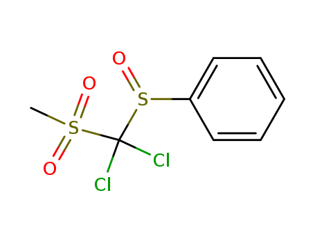 Molecular Structure of 89986-80-1 (Benzene, [[dichloro(methylsulfonyl)methyl]sulfinyl]-)