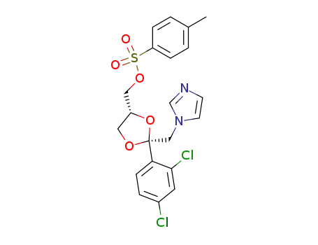 Molecular Structure of 85650-50-6 (cis-2-(2,4-Dichlorophenyl)-2-(1H-imidazol-1-ylmethyl)-1,3-dioxolan-4-ylmethyl toluene-p-sulphonate)