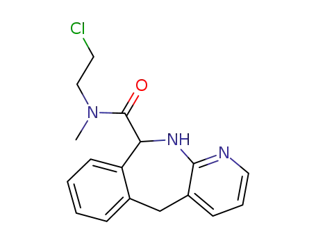 Molecular Structure of 1071504-87-4 (N-(2-chloro-ethyl)-N-methyl-2-(10,11-dihydro-5H-benzo[e]pyrido[2,3-b]azepin-10-yl)-carboxamide)