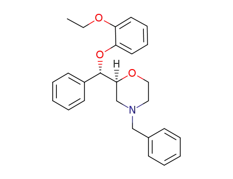 Molecular Structure of 918657-06-4 (Morpholine, 2-[(S)-(2-ethoxyphenoxy)phenylmethyl]-4-(phenylmethyl)-,
(2S)-)