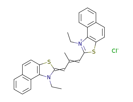 Molecular Structure of 989-77-5 (1-ethyl-2-[3-(1-ethylnaphtho[1,2-d]thiazolin-2-ylidene)-2-methylpropenyl]naphtho[1,2-d]thiazolium chloride)