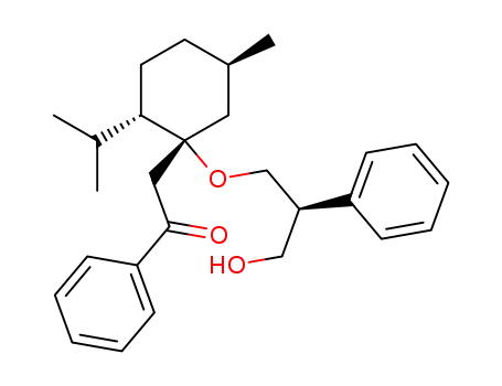 Molecular Structure of 105857-52-1 (2-[(1R,2S,5R)-1-((S)-3-Hydroxy-2-phenyl-propoxy)-2-isopropyl-5-methyl-cyclohexyl]-1-phenyl-ethanone)