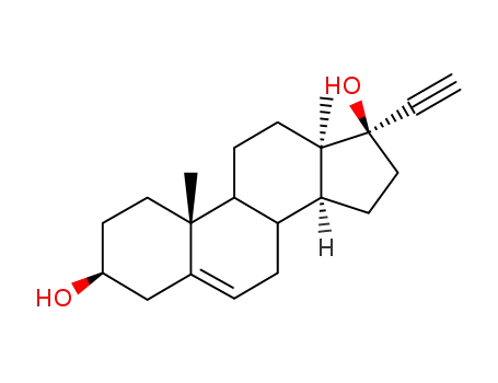 Molecular Structure of 5173-84-2 (17-Ethinylandrost-5-ene-3,17-diol)