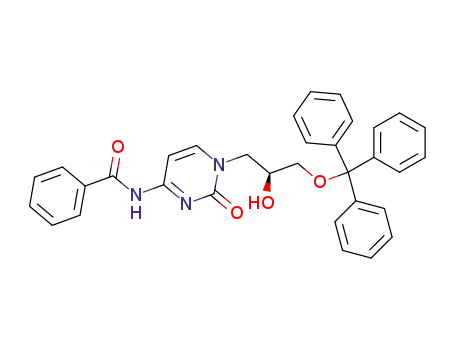 Molecular Structure of 132336-34-6 ((S)-N<sub>1</sub>-[2-hydroxy-3-(triphenylmethoxy)propyl]-N<sub>4</sub>-benzoylcytosine)