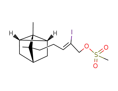 Molecular Structure of 29576-39-4 (Methanesulfonic acid (Z)-5-((1S,2R,4S,6R)-2,3-dimethyl-tricyclo[2.2.1.0<sup>2,6</sup>]hept-3-yl)-2-iodo-pent-2-enyl ester)
