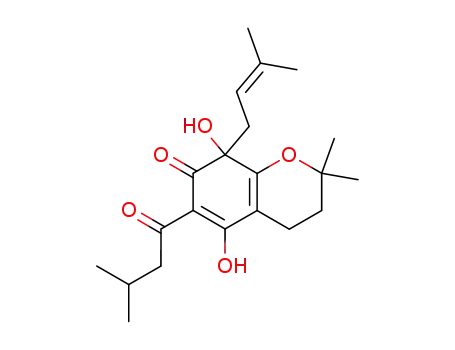 5,8-Dihydroxy-2,2-dimethyl-8-(3-methyl-but-2-enyl)-6-(3-methyl-butyryl)-2,3,4,8-tetrahydro-chromen-7-one