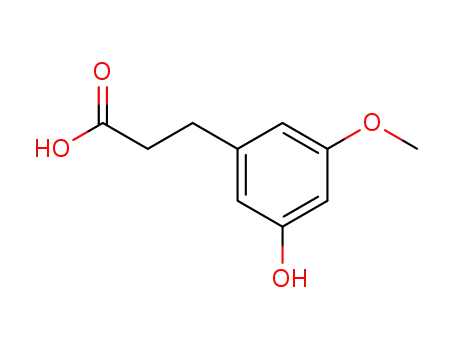 Molecular Structure of 22243-98-7 (3-(3-hydroxy-5-methoxy-phenyl)-propionic acid)