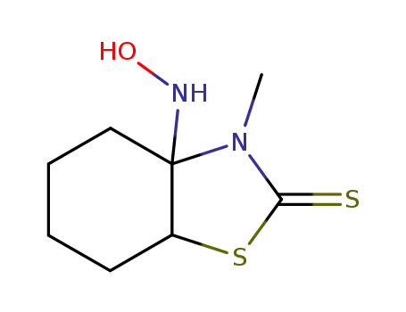 Molecular Structure of 106663-13-2 (2(3H)-Benzothiazolethione, hexahydro-3a-(hydroxyamino)-3-methyl-)