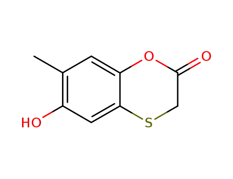 Molecular Structure of 108127-42-0 (6-hydroxy-7-methyl-benz[1,4]oxathiin-2-one)