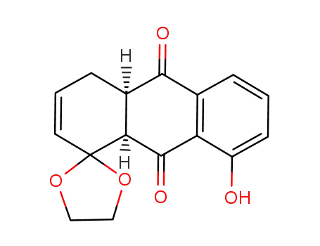 Molecular Structure of 78526-20-2 (1,1-ethylenedioxy-6-hydroxy-1,4,4α,9aα-tetrahydro-9,10-anthraquinone)