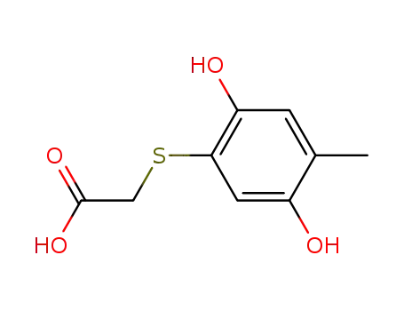 Molecular Structure of 408340-52-3 (Acetic acid, [(2,5-dihydroxy-4-methylphenyl)thio]- (9CI))